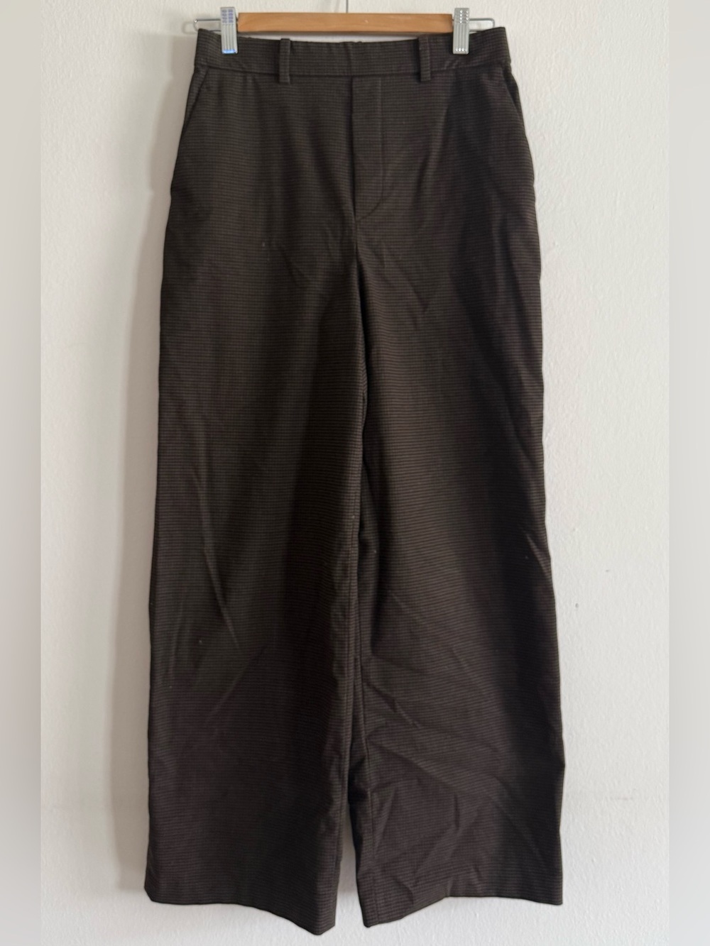 Uniqlo Pull Up Wide Leg Plaid Pants